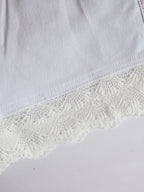 [24-hour shipping out]Western Retro White Denim Lace Trim Shorts