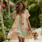 Women's Bohemian Patchwork Casual Vacation Short-sleeve Dress