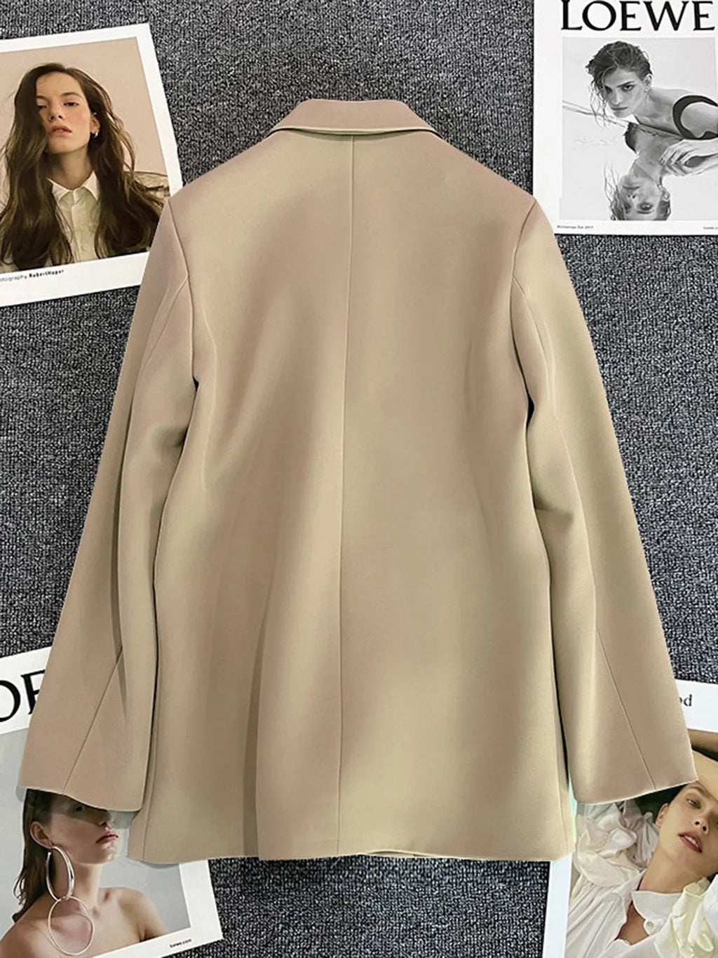Classic Blazer Solid Color Leisure Cotton Coat for Women