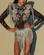 Elegant and stylish fringed jumpsuit for women