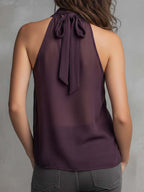 Bohemian Sheer Chiffon Ruffled Halter Top