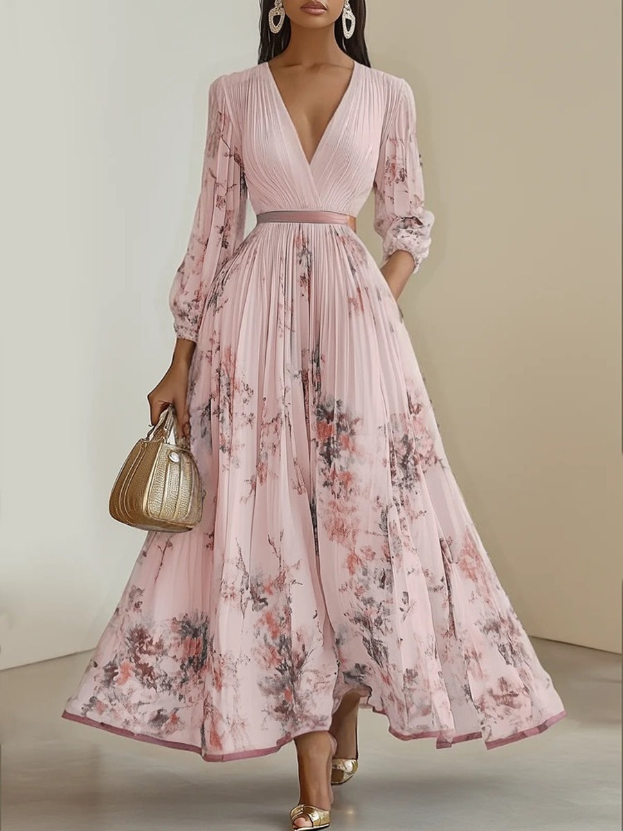 Women's Floral Art Print Maxi Dress