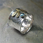 Retro Aquamarine Dragonfly Ring