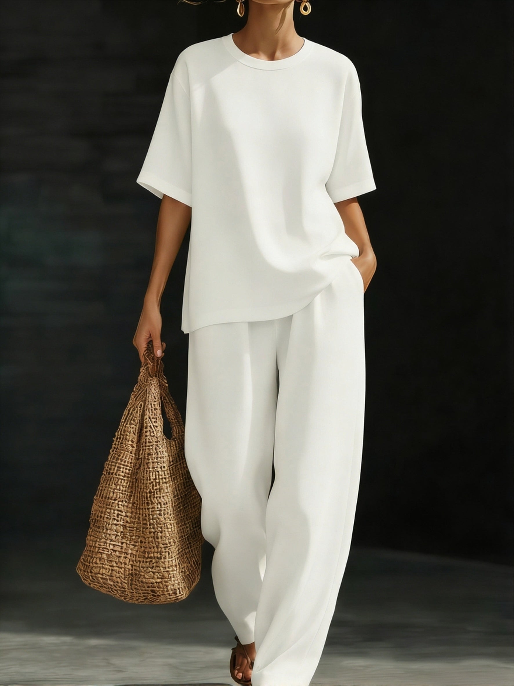 Women's 100% Cotton Two-Piece Set
