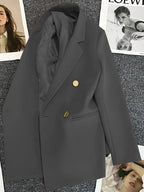 Classic Blazer Solid Color Leisure Cotton Coat for Women
