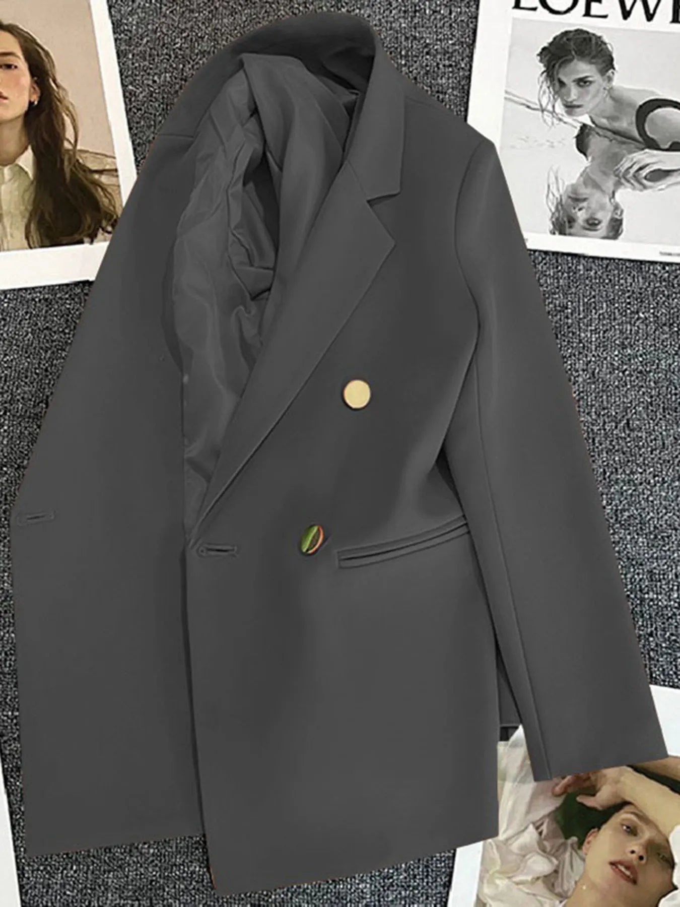 Classic Blazer Solid Color Leisure Cotton Coat for Women