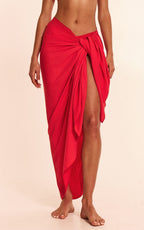 Red Linen Look Rectangle Sarong