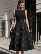 Sleeveless Tiered Maxi Dress With Defined Waist