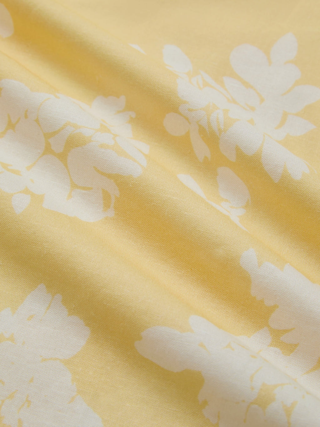 Midi Cotton Dress, Short Sleeves, Floral, French Vintage, Yellow