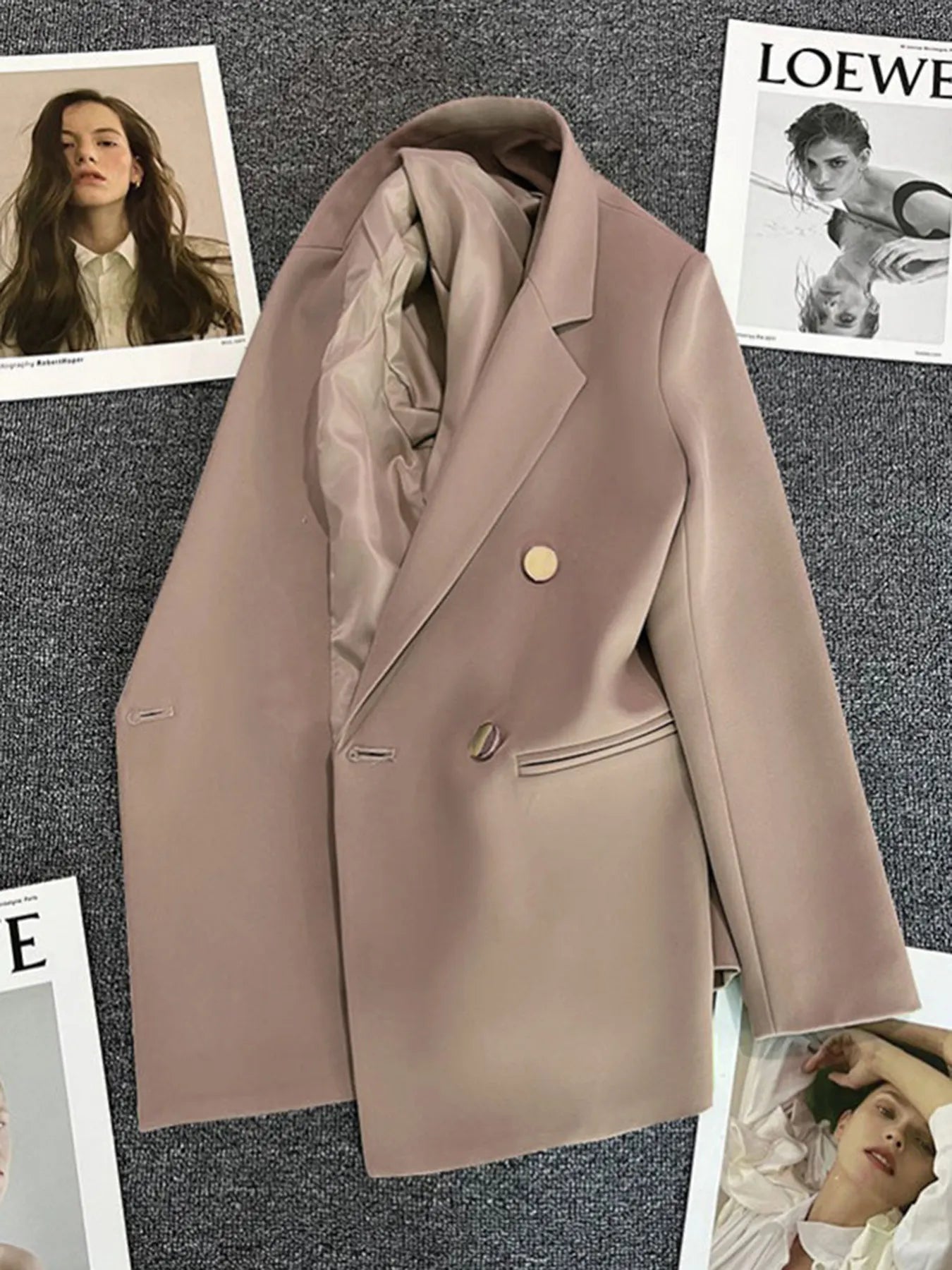 Classic Blazer Solid Color Leisure Cotton Coat for Women