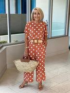 Vacation Two Piece Set BOHO Outfits Set Small Polka Dot Two-piece Set