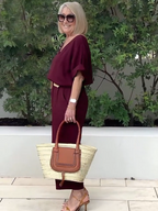 Cotton and Linen Two-piece Button Style Casual and Soft