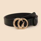 Snake Double Circle Buckle Belt, Elegant Fashion and High-end Dress, Jeans Decorative Belt.