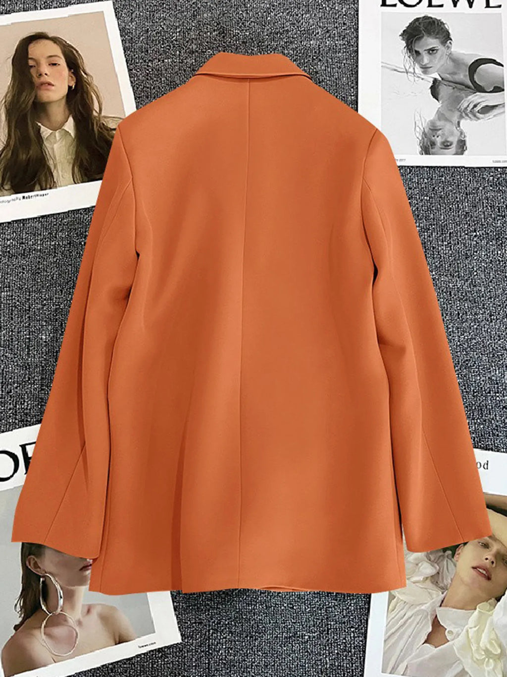 Classic Blazer Solid Color Leisure Cotton Coat for Women