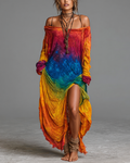 Women's Vibrant Summer Rainbow-Colored Dress 5930