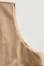 Sophisticated Beige Belted Dress