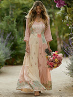 Women's Bohemian Patchwork Casual Vacation Dress