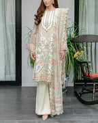 Round Neck Printed Lace Top And Pants Suit