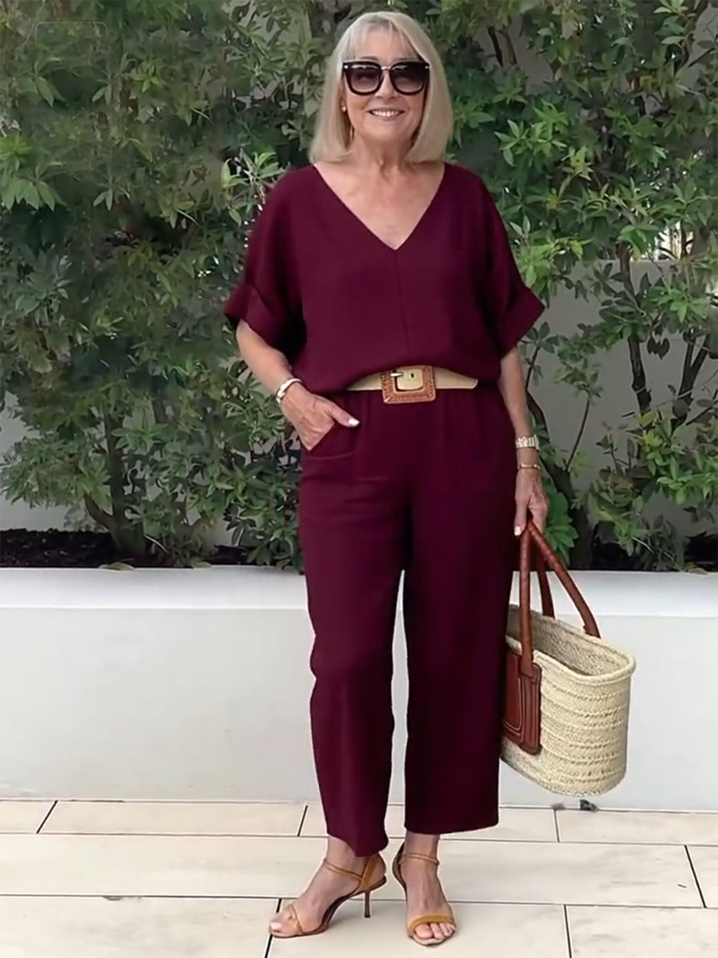 Cotton and Linen Two-piece Button Style Casual and Soft