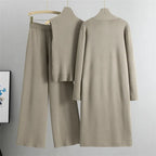 3Pcs Thick Lazy Temperament Knitted Suit Sleeveless Vest Sweater Cardigan Pants Three-piece Set