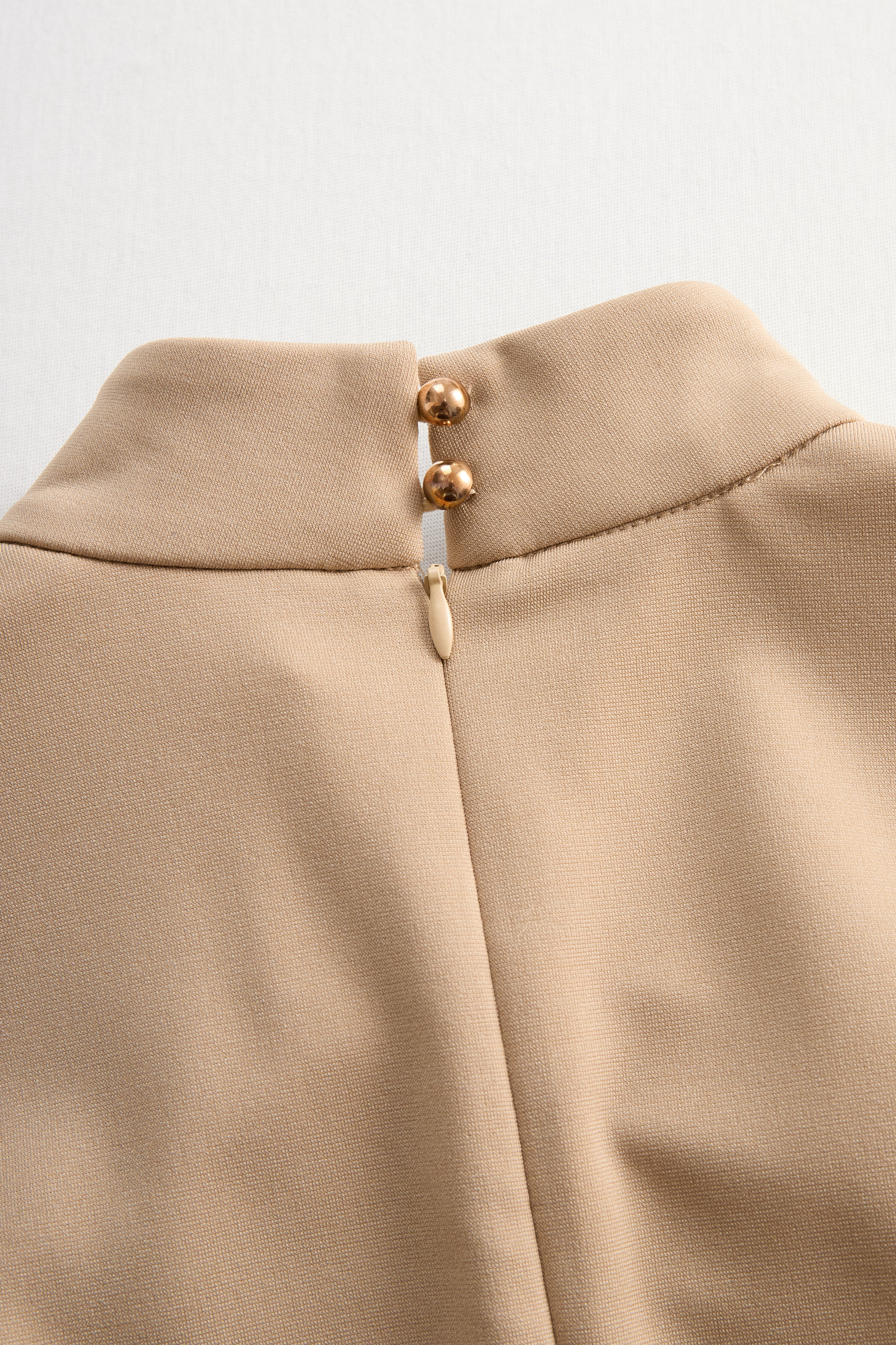 Sophisticated Beige Belted Dress