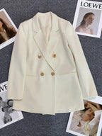 Classic Blazer Solid Color Leisure Cotton Coat for Women