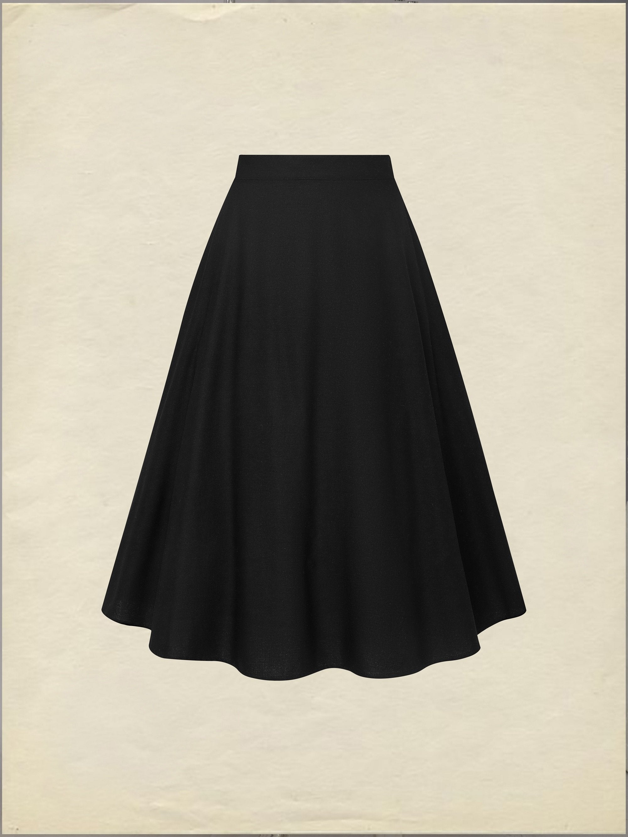 Midi Linen Skirt Set, Long Sleeves, Lapel Collar, Plain, Button Design, Vintage, White