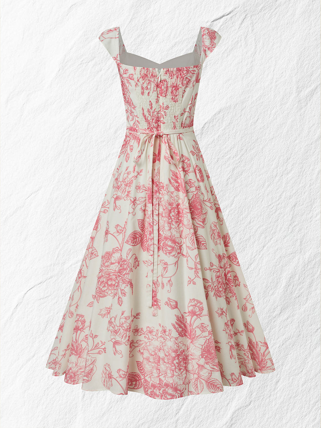 Maxi Cotton Dress, Sleeveless, Sweetheart Neck, Floral, Suspenders, Vacation, Vintage, Apricot