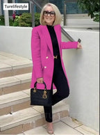 Classic Blazer Solid Color Leisure Cotton Coat for Women