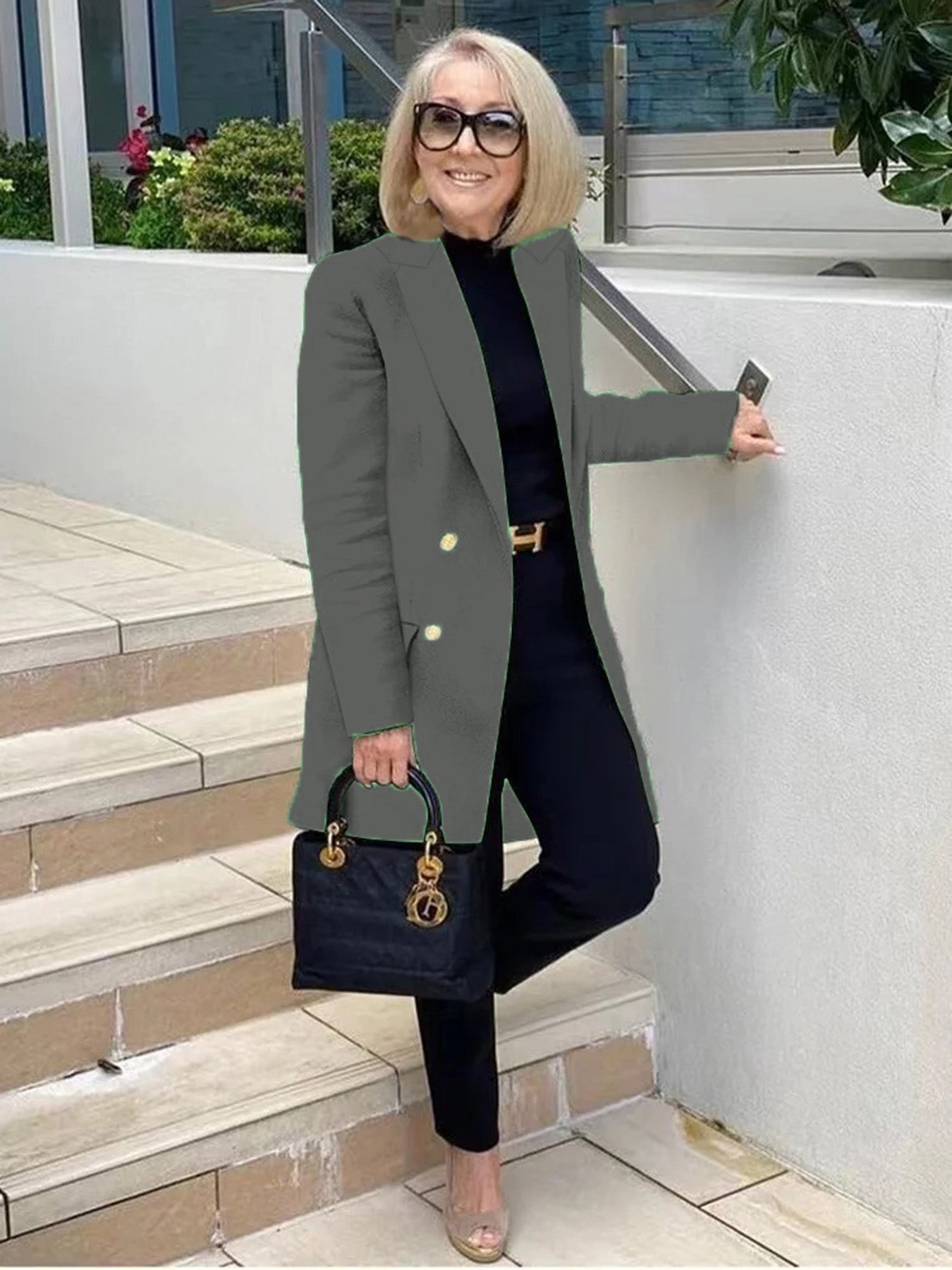 Classic Blazer Solid Color Leisure Cotton Coat for Women