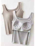 Vest Casual Crew Neck Plain Tank Top