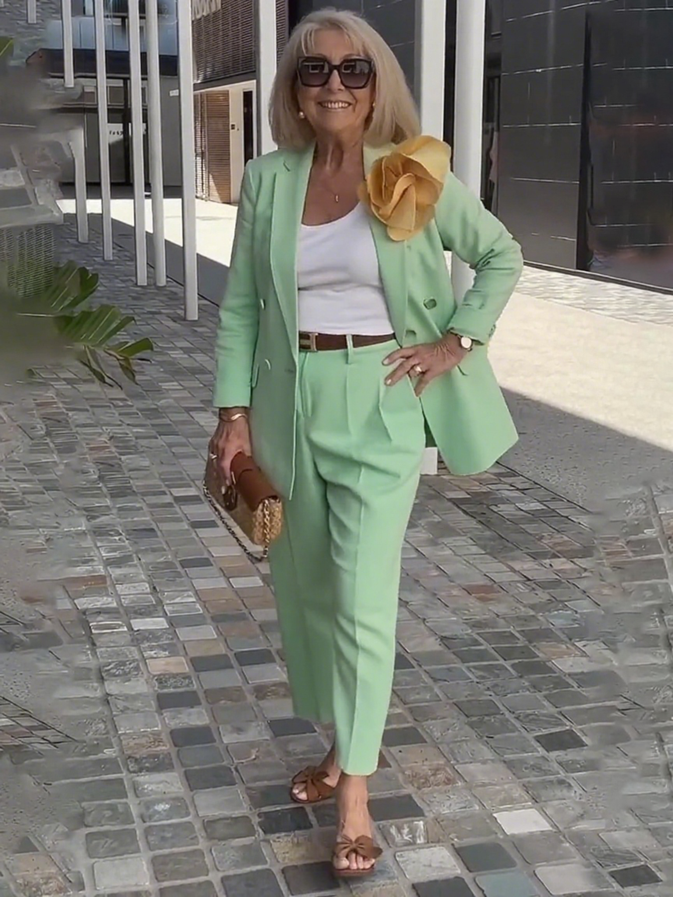 2Pcs Elegant Suit Pants Two-Piece Suit Jacket