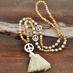Handmade Beaded Tassel Long Necklace