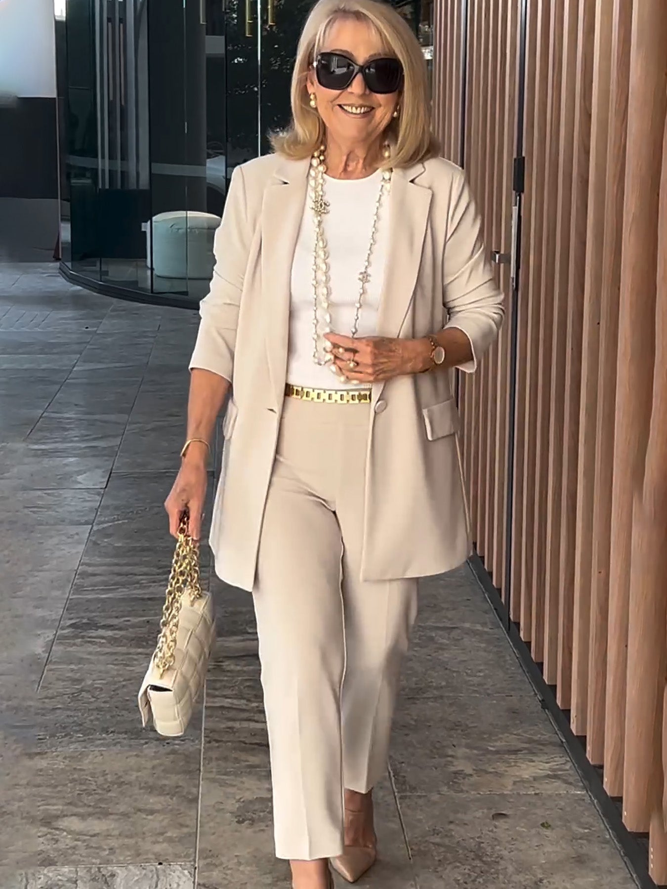 Two-Piece Suit Blazer Coat Pants Gorgeous Neutral Styles Suit