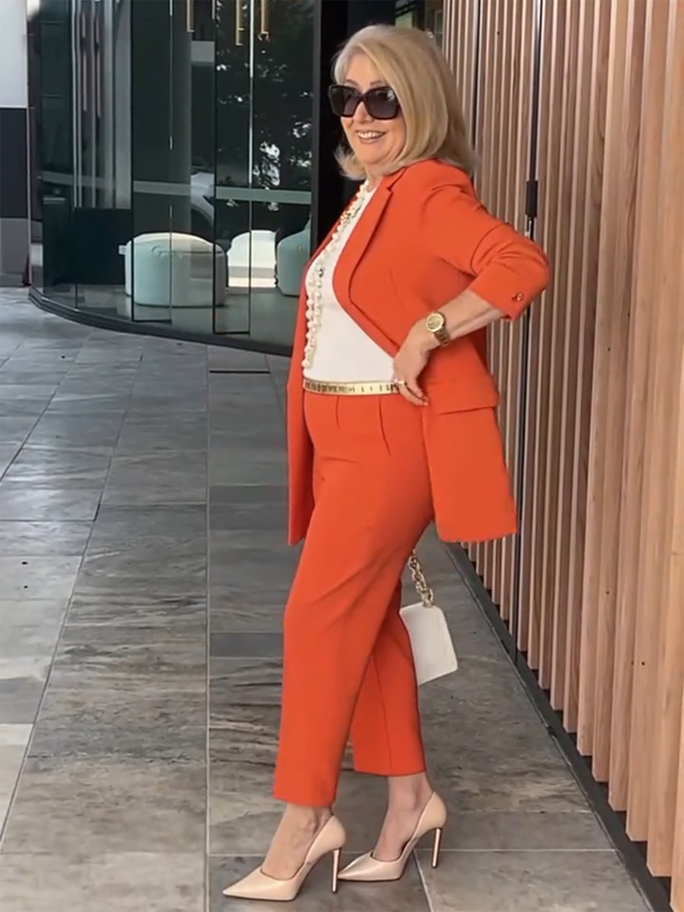 Two-Piece Suit Blazer Coat Pants Gorgeous Neutral Styles Suit