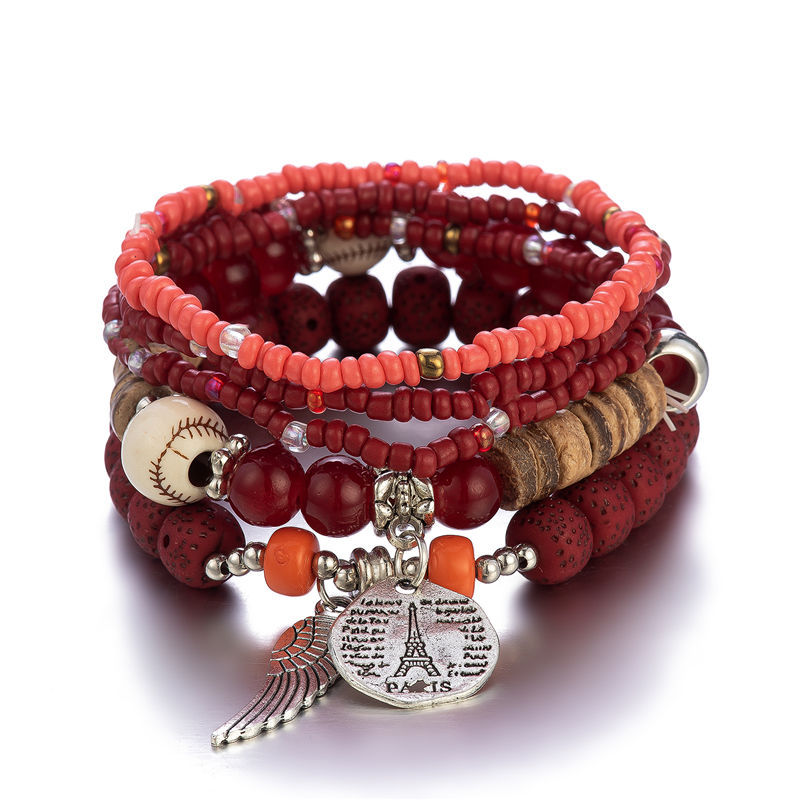 Bracelet Color Bohemian Multi-Layer Stretch Bead Bracelet Ornament