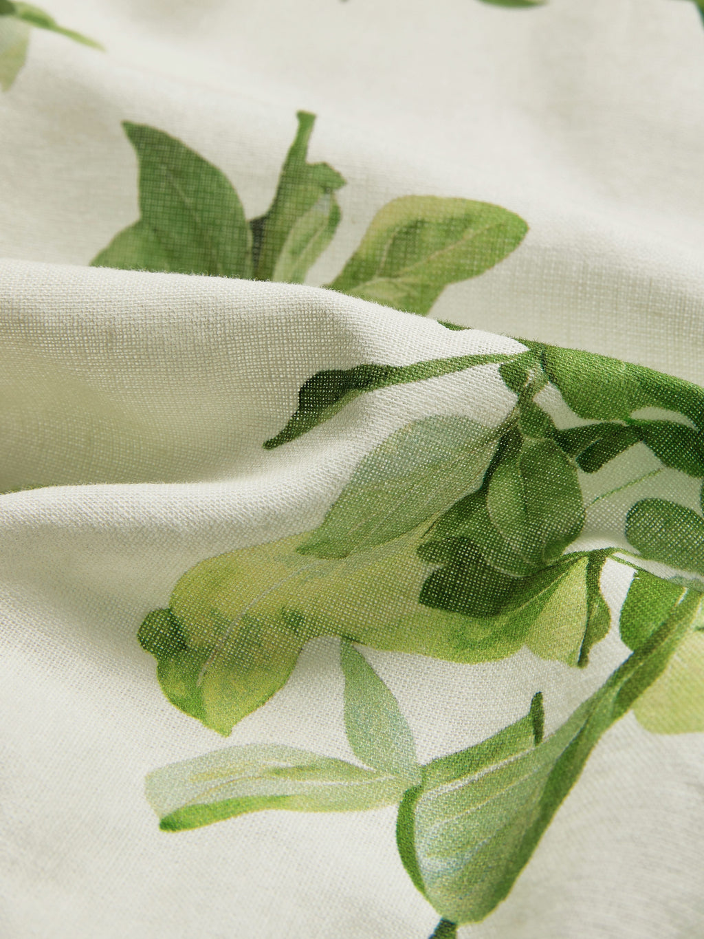 Linen Maxi Dress, Short Sleeve, V neck, Floral, Vintage, Green