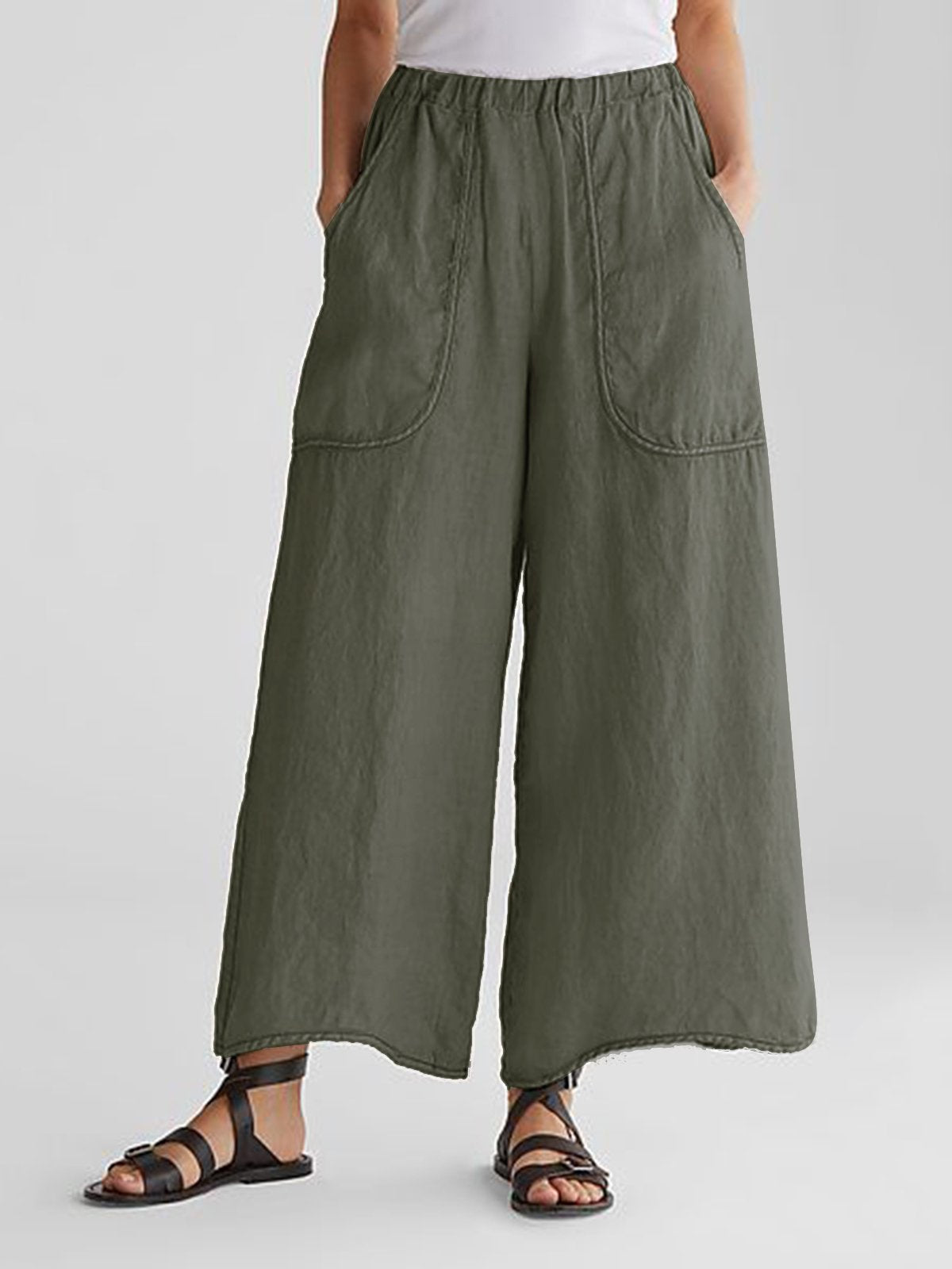 Casual Linen And Cotton Trousers
