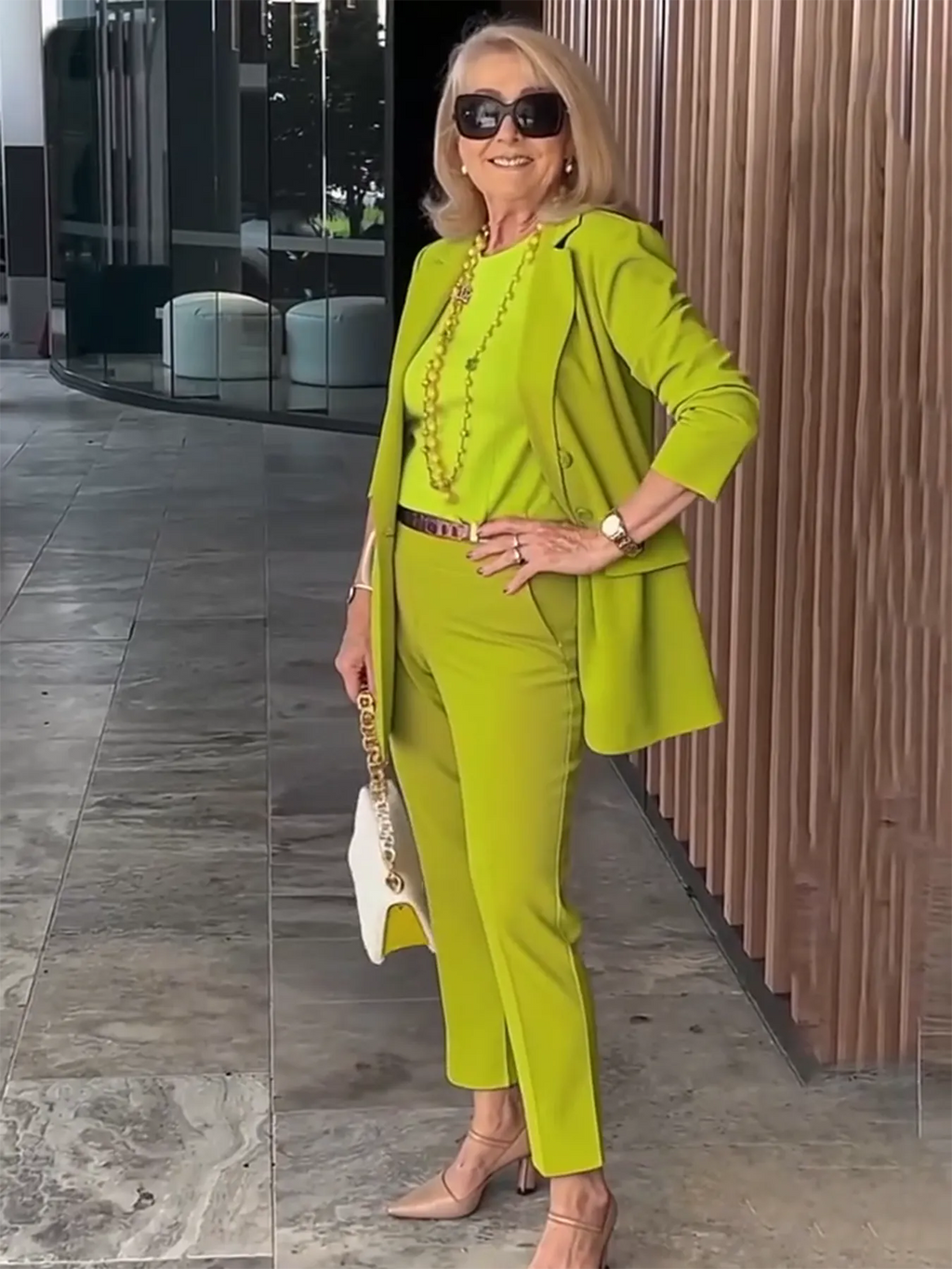Two-Piece Suit Blazer Coat Pants Gorgeous Neutral Styles Suit