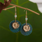 Boho Sunflower Earrings Creative Fashion Vintage Engagement Wedding Drop Earrings Female Jewelry tribal jewelry