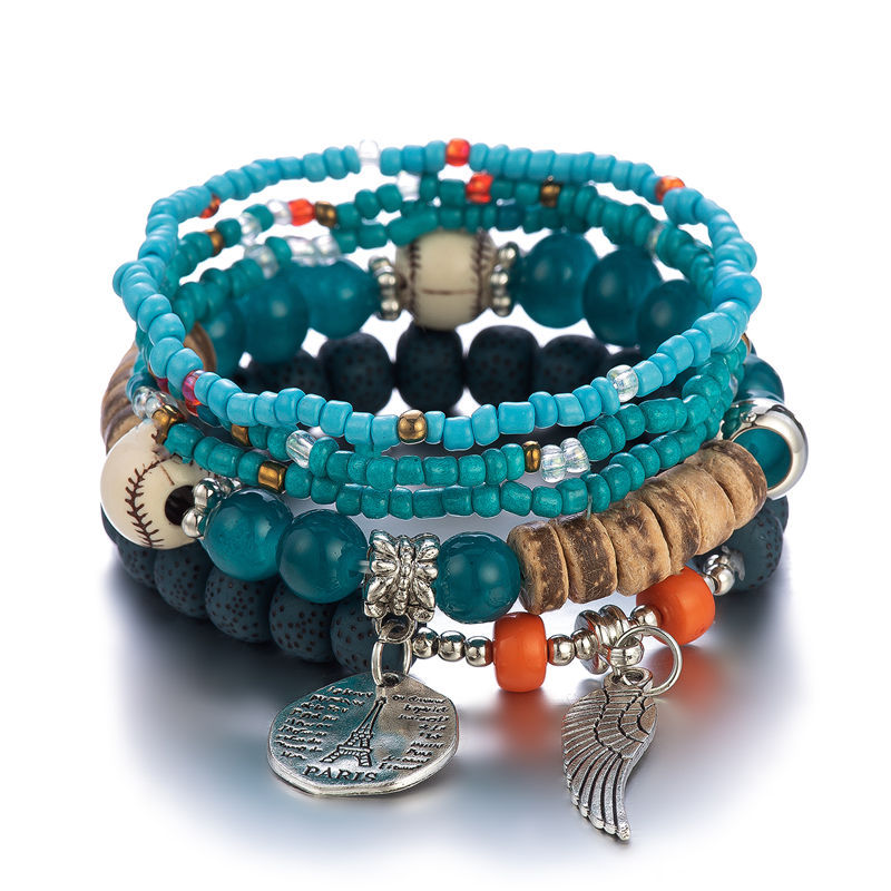 Bracelet Color Bohemian Multi-Layer Stretch Bead Bracelet Ornament