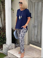 Vacation Two Piece Set Casual Holiday Loose Suit Two Piece Seaside Suit Holiday Clothing Sun Protection Suit