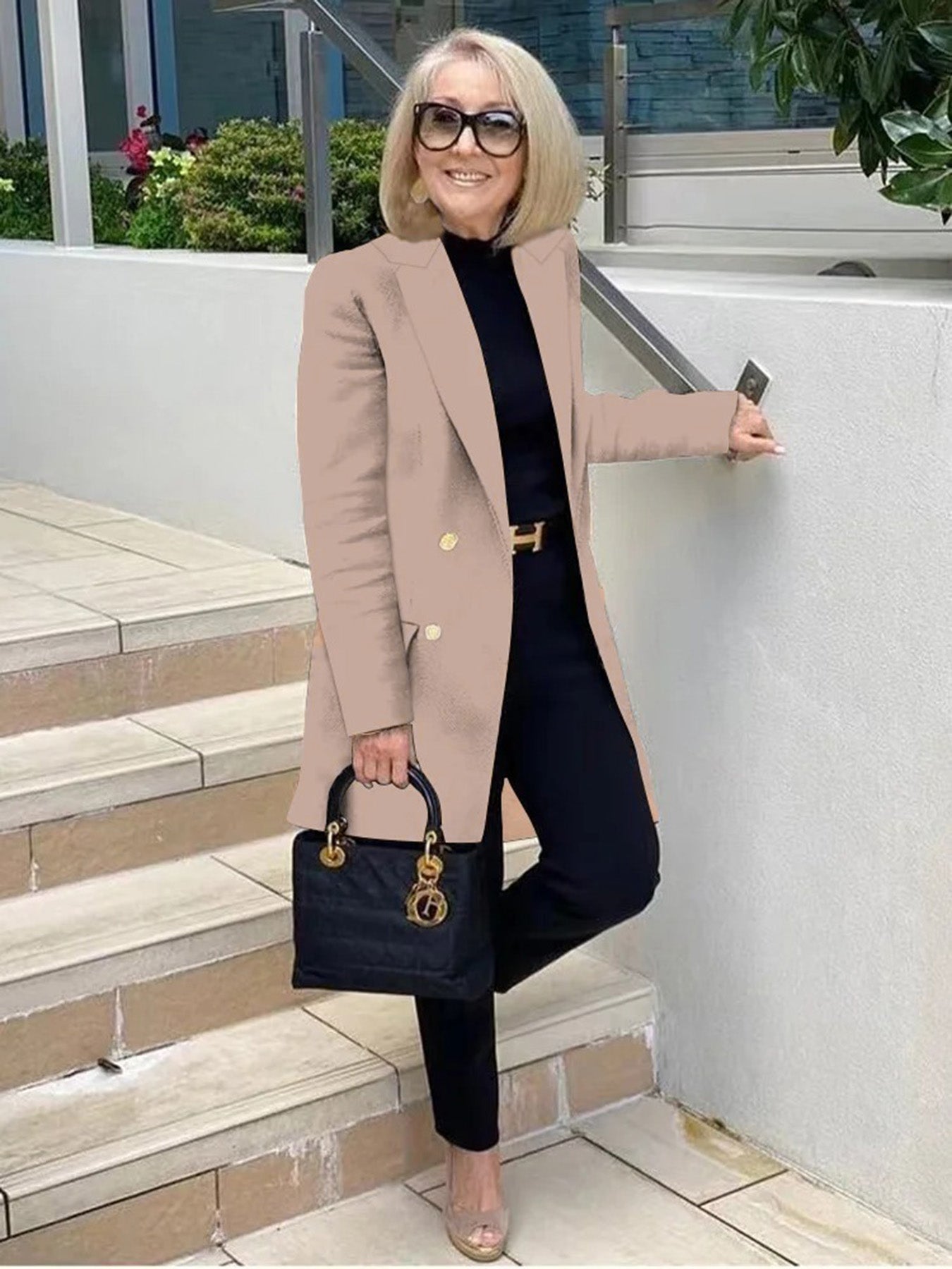 Classic Blazer Solid Color Leisure Cotton Coat for Women