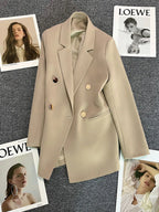 Classic Blazer Solid Color Leisure Cotton Coat for Women
