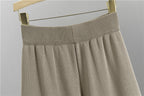 3Pcs Thick Lazy Temperament Knitted Suit Sleeveless Vest Sweater Cardigan Pants Three-piece Set