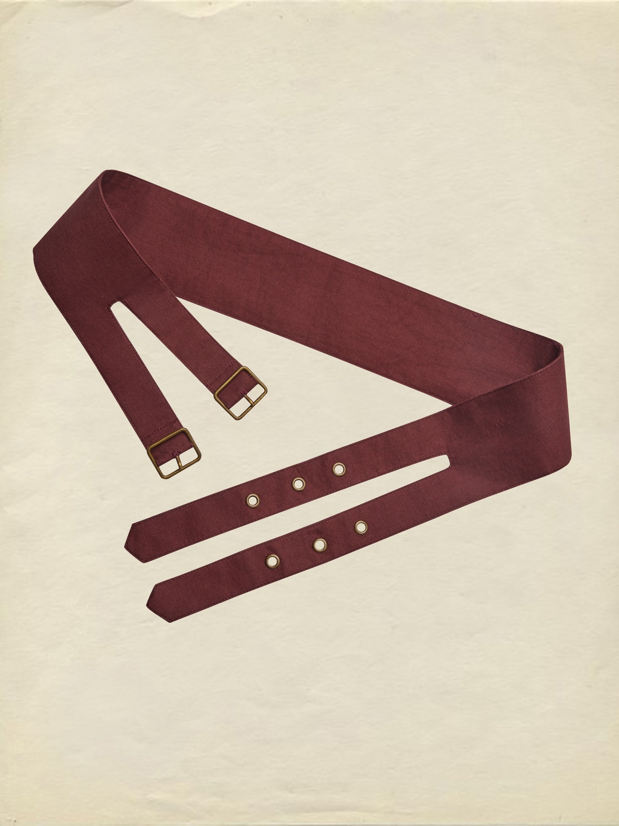 Maxi Linen Dress, Long Sleeves, Stand Collar, Plain, Button Design, Vintage, Red