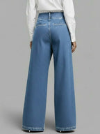 Women's High‐Waisted Relaxed Wide‐Leg Denim Jeans — Everyday Comfort