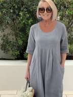 Cotton Pocket Tunic Dress