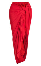 Red Linen Look Rectangle Sarong
