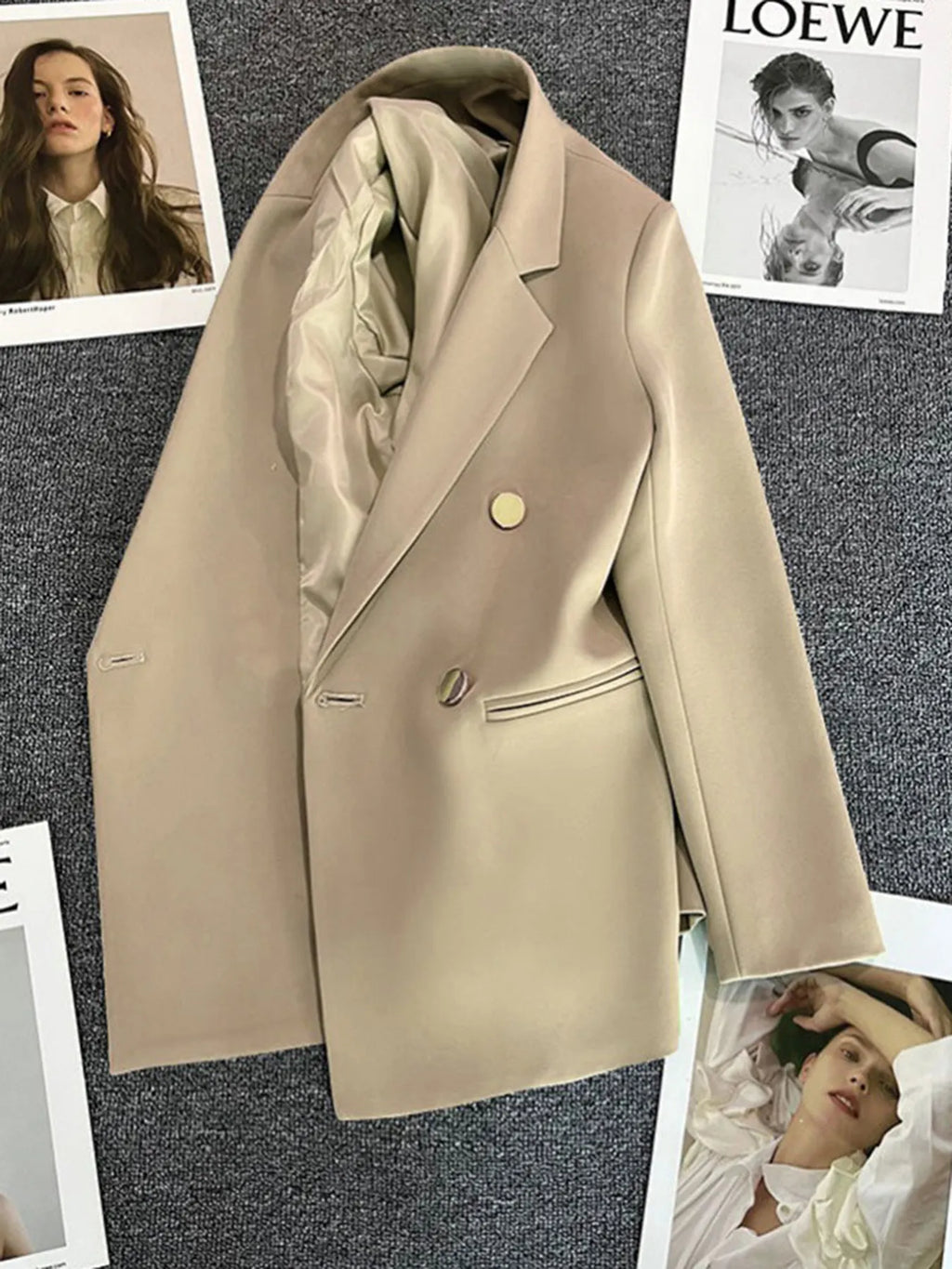 Classic Blazer Solid Color Leisure Cotton Coat for Women